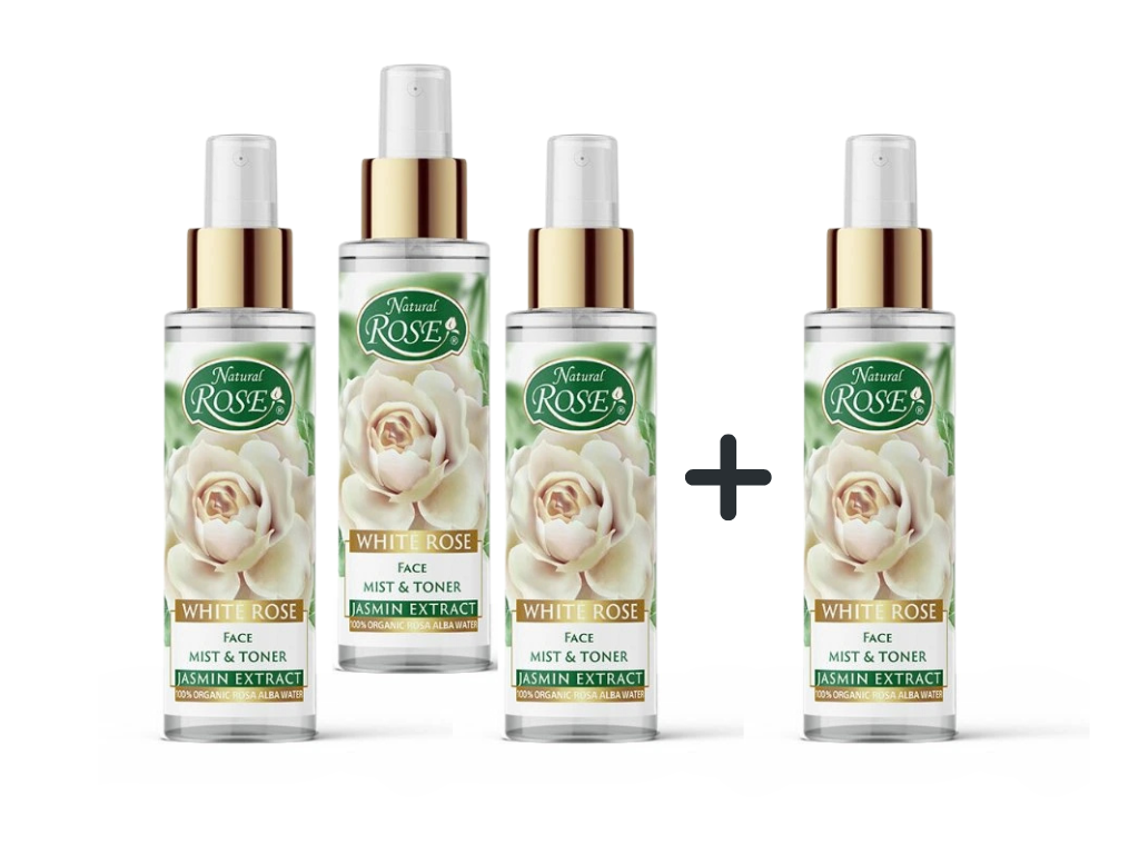 Set 3 + 1 zdarma WHITE ROSE obličejová mlha a tonikum