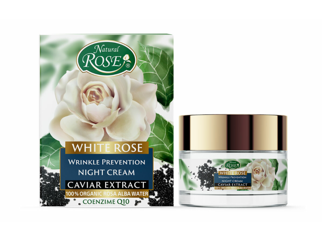 WHITE ROSE anti-wrinkle hydratační noční krém s kaviárovým extraktem, 50 ml