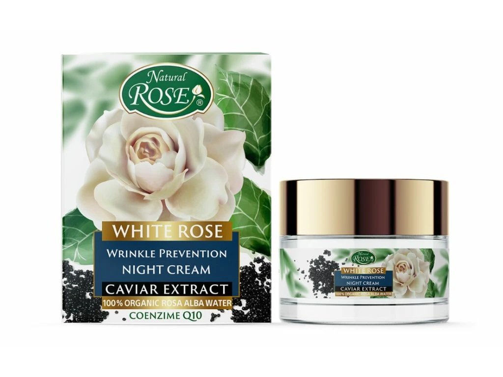 WHITE ROSE anti-wrinkle hydratační noční krém s kaviárovým extraktem, 50 ml