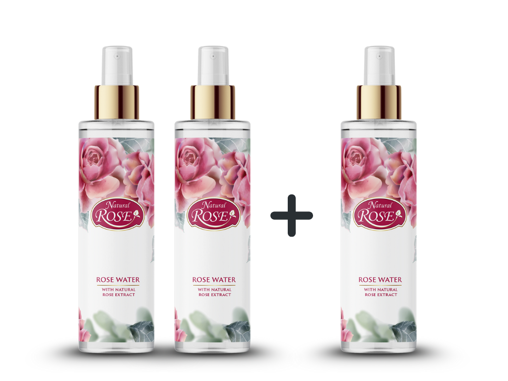 Set 2 + 1 zdarma NATURAL ROSE přírodní růžová voda