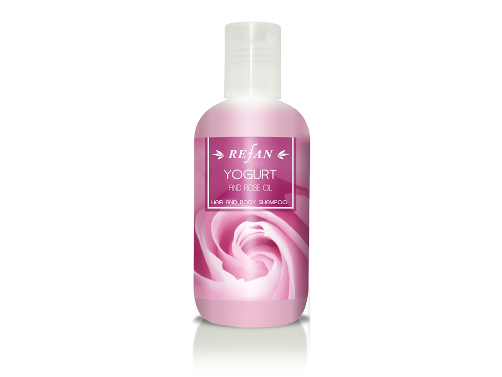 YOGURT AND ROSE OIL šampón na vlasy a tělo, 200 ml