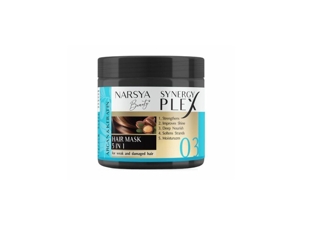 ARGAN + KERATIN SYNERGY PLEX vyživující maska na vlasy 5v1, 350 ml