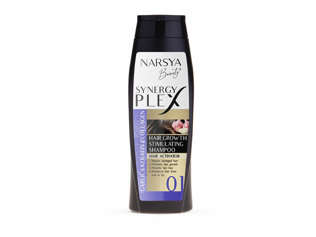 GARLIC + KERATIN + KOLAGEN SYNERGY PLEX šampon stimulující růst vlasů, 450 ml