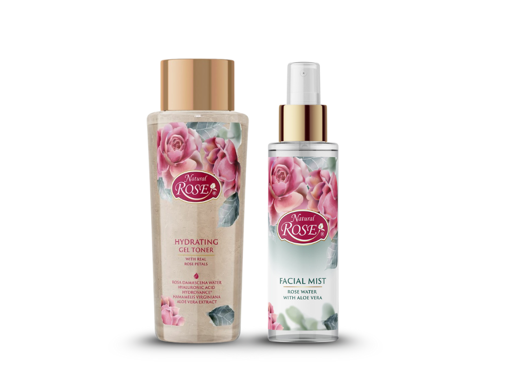 Set NATURAL ROSE gelové tonikum + obličejová mlha