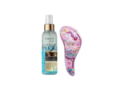 Set ARGAN + KERATIN SYNERGY PLEX – Bezoplachový regenerační kondicionér 150 ml + Dětský hřeben ZDARMA